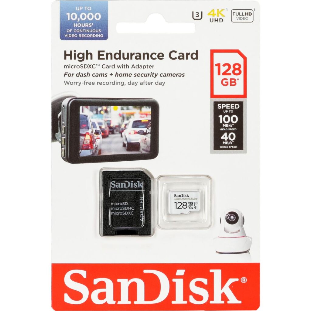 Sandisk High Endurance MicroSDXC 128GB Sandisk High Endurance MicroSDXC 128GB muistikortti valvontakameraan