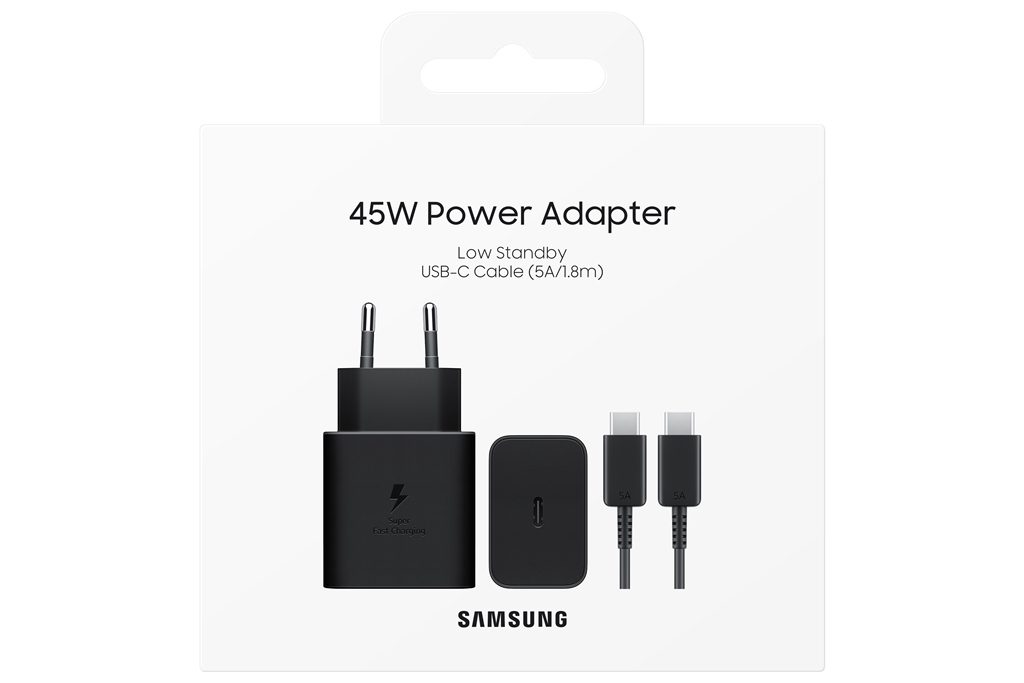 Samsung 45W PD -pikalaturi USB-C ja USB-C kaapeli Samsung 45W Super Fast Charger USB-C -pikalaturi USB-C kaapelilla