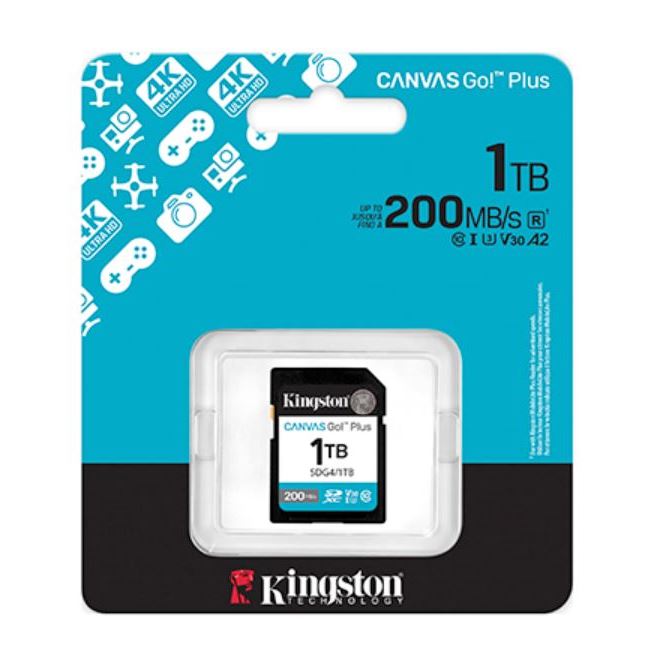 Kingston Canvas Go Plus 1TB SDXC nopea muistikortti 1TB sdxc muistikortti Kingston Canvas Go Plus