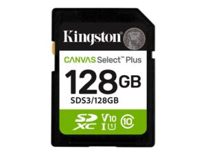 Kingston Canvas Select Plus 128GB SDXC UHS-I V10 – 100 MB/s