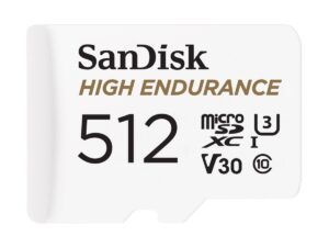 SanDisk High Endurance 512GB microSDXC muistikortti valvontakameraan