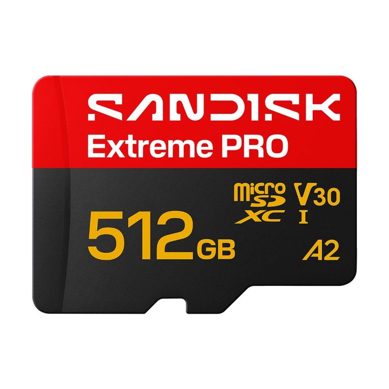 SanDisk Extreme PRO 512GB microSD-muistikortti U3 V30 5K- ja 4K-videoon