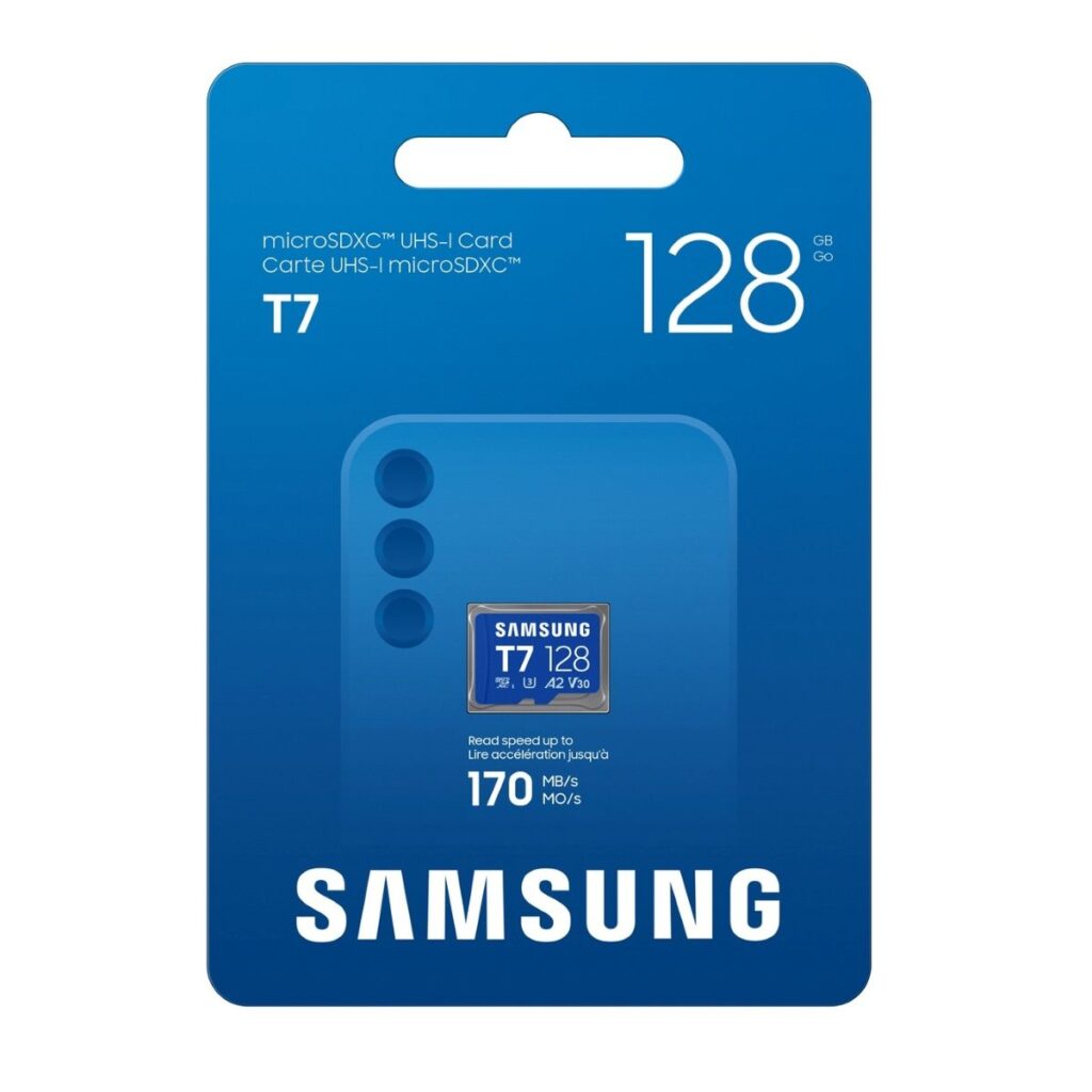 samsung microSD muistikortti 128 Samsung T7 128GB microSDXC muistikortti V30 U3 A2
