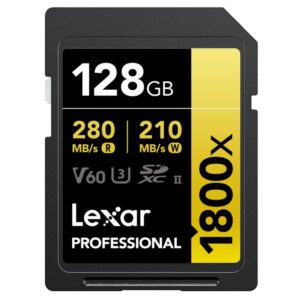 Lexar 128GB SDXC UHS-II V60 -muistikortti kameraan ja 4K-videoon