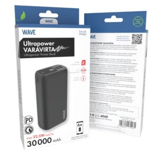 Wave Ultrapower on massiivisella akkukapasiteetilla ja tyylikkäällä ulkoasulla varustettu varavirta