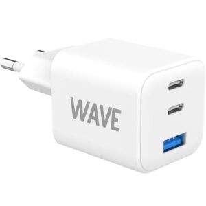 Wave 65W GaN -verkkolaturi 2x USB-C ja 1x USB-A