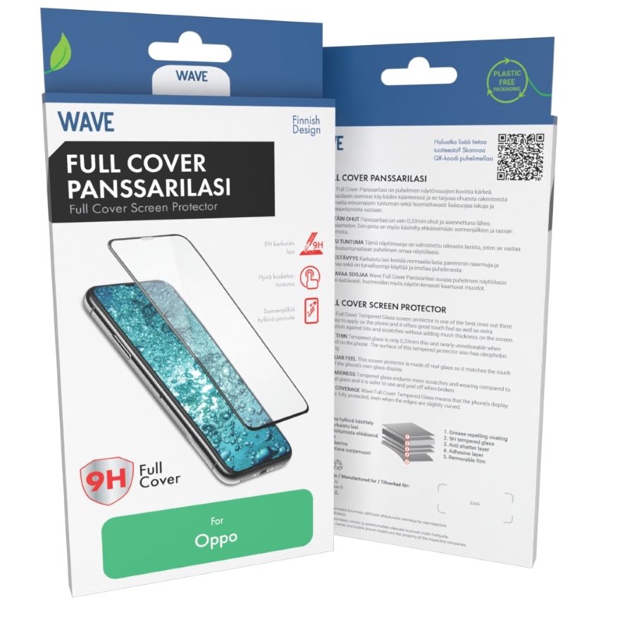 Wave Full Cover Panssarilasi Oppo Find X9 puhelimelle.