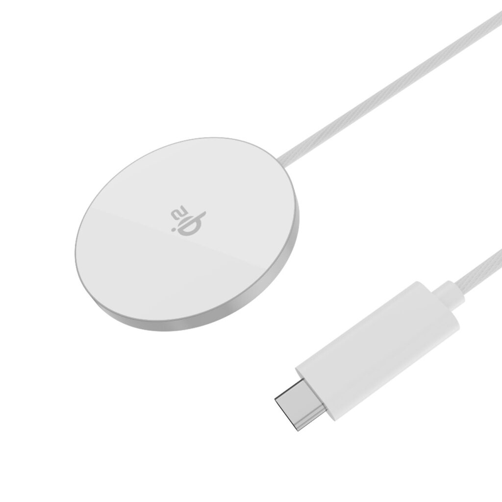 Wave langaton latausalusta USB-C Wave magneettinen latausalusta USB-C-kaapelilla Qi2 ja MagSafe-laitteille 15W