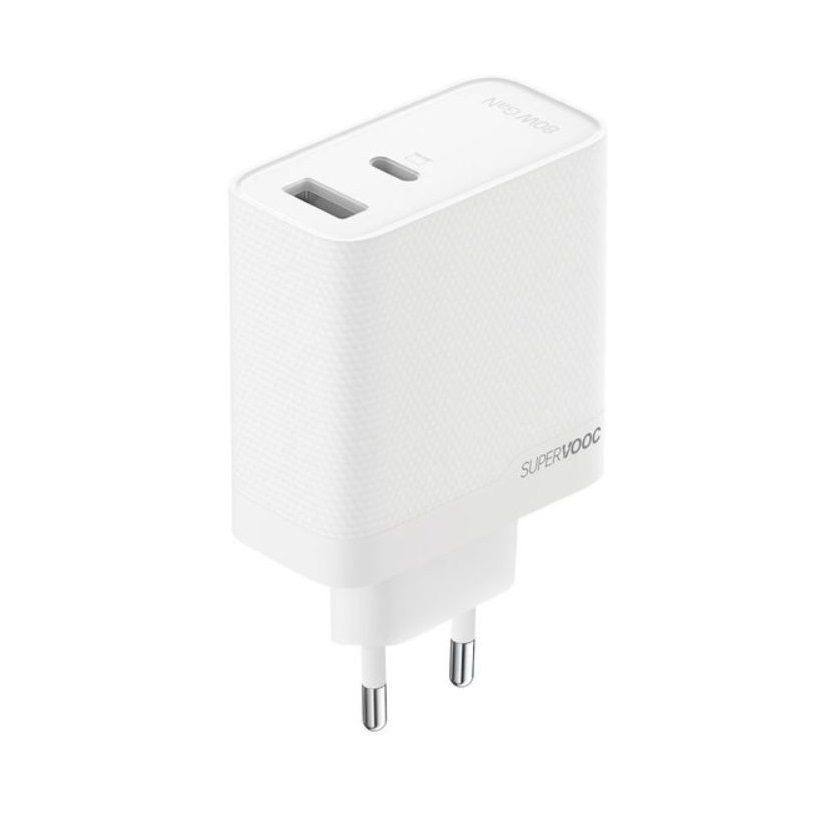 realme SUPERVOOC 80W GaN -pikalaturi USB-C ja USB-A realme SUPERVOOC 80W -pikalaturi