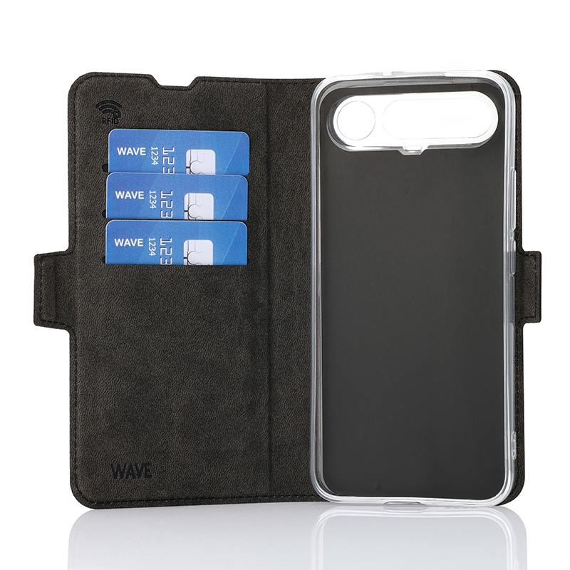 Wave Book Case Realme 16 Musta2 Wave Book Case musta suojakotelo Realme 16 puhelimelle.