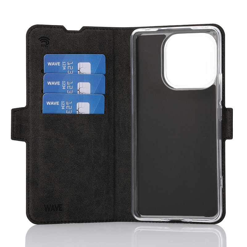 Wave Book Case Realme 16 Pro+ Musta2 Wave Book Case musta suojakotelo Realme 16 Pro+ puhelimelle